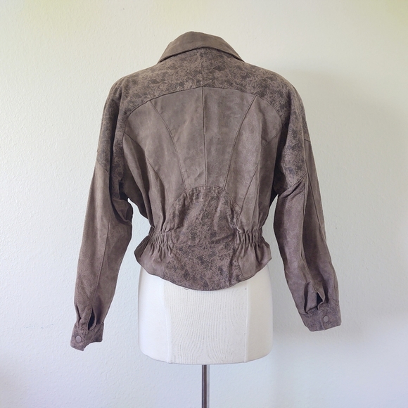 CHIA Vintage Leather Peplum Jacket Size L - Picture 4 of 8